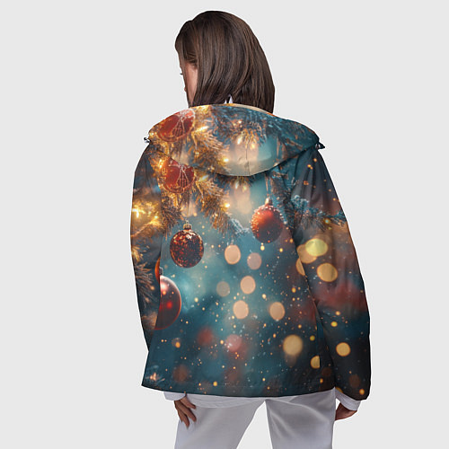 Женская ветровка Новый год боке стиль / 3D-Белый – фото 4