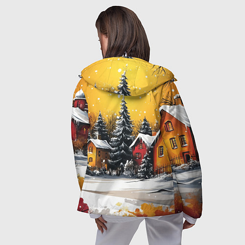 Женская ветровка Новогодний двор / 3D-Белый – фото 4