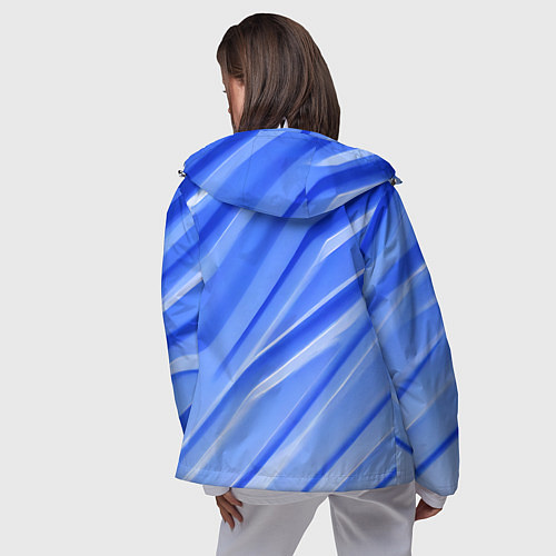 Женская ветровка Синий пластик / 3D-Белый – фото 4