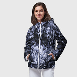 Ветровка с капюшоном женская Мифические существа с стиле тату, цвет: 3D-белый — фото 2