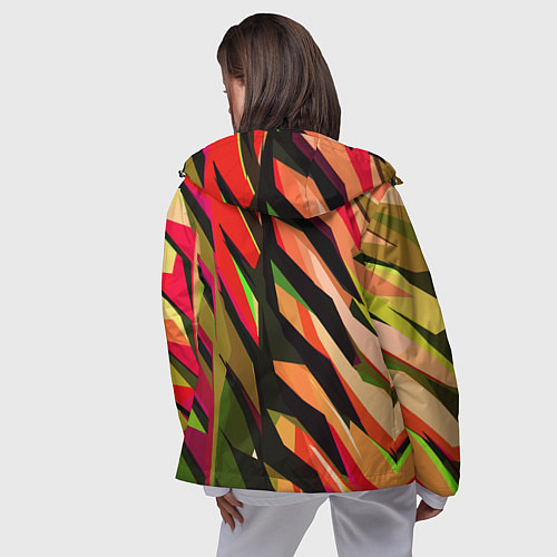 Женская ветровка Красно-чёрная абстракция / 3D-Черный – фото 4