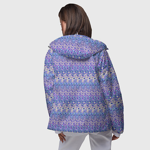 Женская ветровка Сиреневый с полосатым узором паттерн / 3D-Белый – фото 4