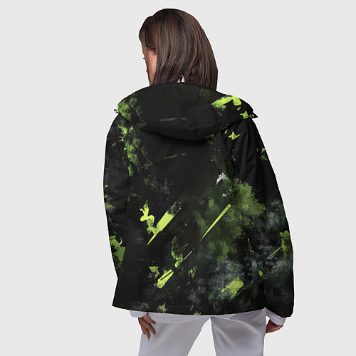 Женская ветровка Зеленая краска в виде камуфляжа / 3D-Белый – фото 4