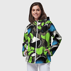 Ветровка с капюшоном женская Объемный камуфляж из слоев, цвет: 3D-белый — фото 2