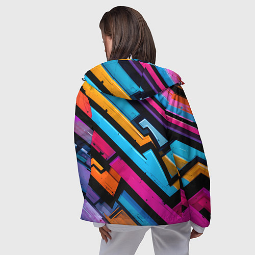 Женская ветровка Абстракция с граффити / 3D-Белый – фото 4