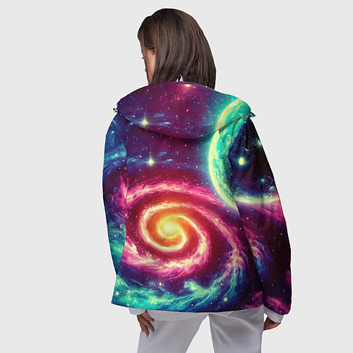 Женская ветровка Битва Соника и Шэдоу в космосе в фильме / 3D-Белый – фото 4