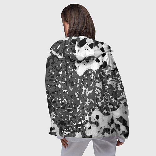 Женская ветровка Чёрно-белая абстракция / 3D-Черный – фото 4