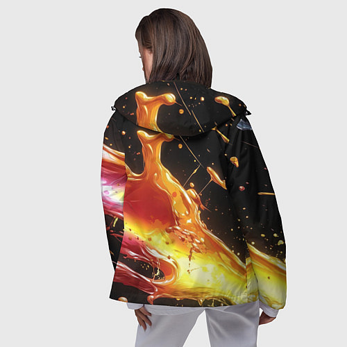 Женская ветровка Динамичная краска текстура / 3D-Черный – фото 4