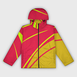 Женская ветровка Красно-розовый с салатовым точечный