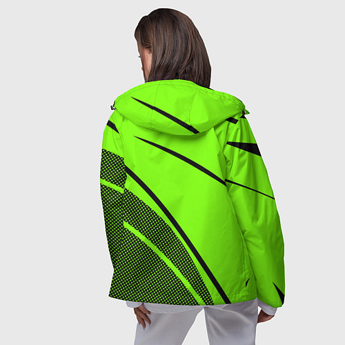 Женская ветровка Sport ярко-зелёный с чёрным точечный / 3D-Черный – фото 4