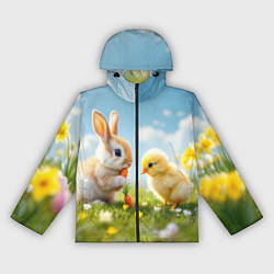 Женская ветровка Кролик и цыпленок встречают Пасху