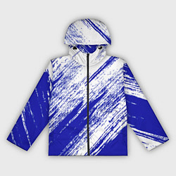Ветровка с капюшоном женская The color is white and blue, цвет: 3D-черный