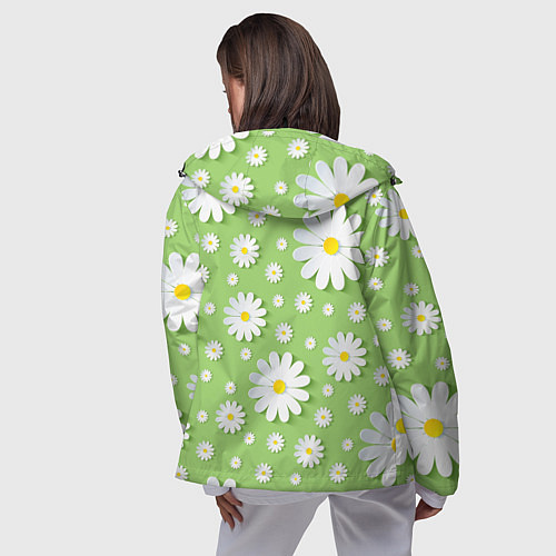 Женская ветровка Ромашки бумажные / 3D-Черный – фото 4
