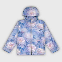 Ветровка с капюшоном женская Цветы в туманности, цвет: 3D-черный