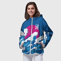 Ветровка с капюшоном женская Корпус бойни демонов - Kisatsutai, цвет: 3D-белый — фото 2