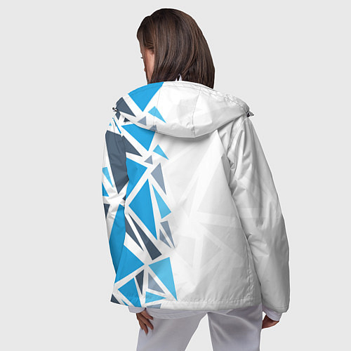 Женская ветровка Бмв - фрагментация синяя / 3D-Белый – фото 4