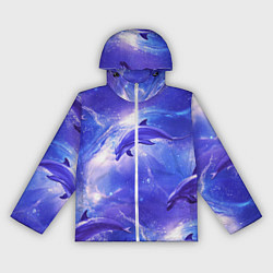 Женская ветровка Дельфины в волшебном море паттерн