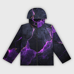 Ветровка с капюшоном женская Фиолетово-черная объемная текстура, цвет: 3D-черный