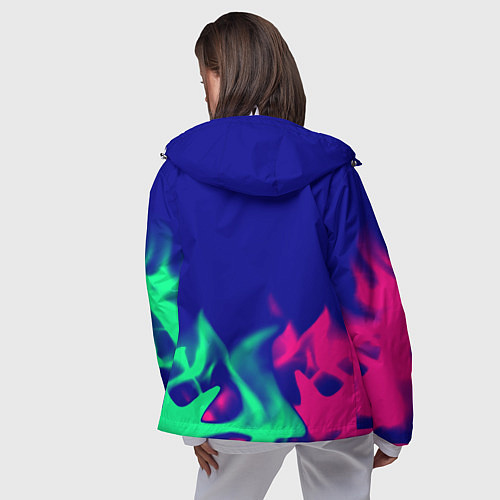 Женская ветровка Nirvana fire neon / 3D-Белый – фото 4