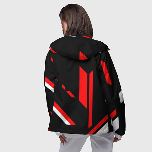 Женская ветровка Nirvana текстура полосы / 3D-Черный – фото 4