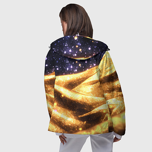 Женская ветровка Золотая текстура и синее небо / 3D-Белый – фото 4