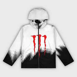 Ветровка с капюшоном женская Monster energy чёрно белые краски, цвет: 3D-черный