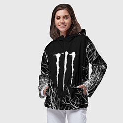 Ветровка с капюшоном женская Monster energy лес, цвет: 3D-черный — фото 2