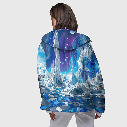 Женская ветровка Космический фантастический пейзаж / 3D-Белый – фото 4
