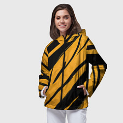 Ветровка с капюшоном женская Тигровый раскрас, цвет: 3D-черный — фото 2