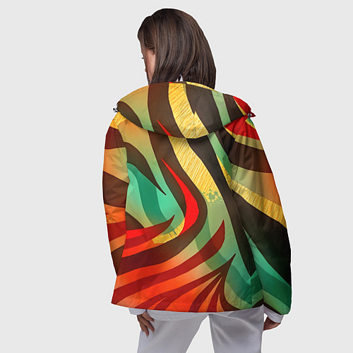 Женская ветровка Жаркая полосатая абстракция / 3D-Белый – фото 4