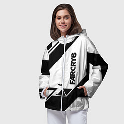 Ветровка с капюшоном женская Farcry6 геометрия полосы, цвет: 3D-белый — фото 2
