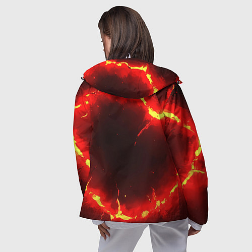 Женская ветровка Красный круг из огня текстура / 3D-Белый – фото 4