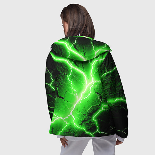 Женская ветровка Color green black / 3D-Белый – фото 4