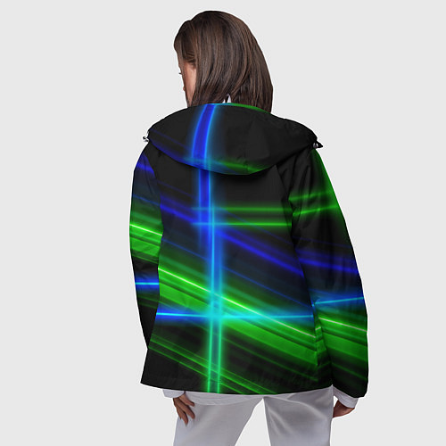 Женская ветровка Color blue black green / 3D-Белый – фото 4