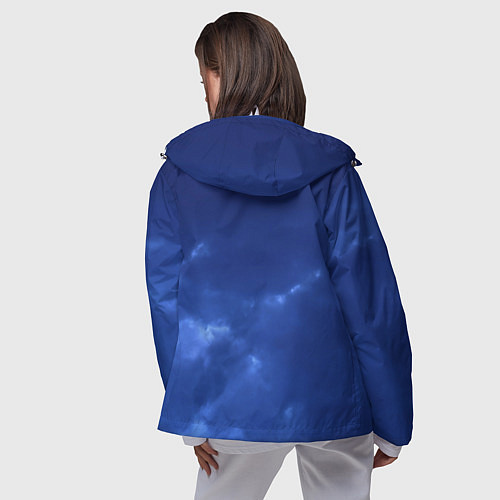 Женская ветровка Темный синий тучи на небе / 3D-Белый – фото 4