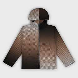 Ветровка с капюшоном женская Чёрно-коричневый текстурный градиент пополам, цвет: 3D-черный
