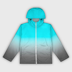 Ветровка с капюшоном женская Серо-голубой светлый градиент, цвет: 3D-белый