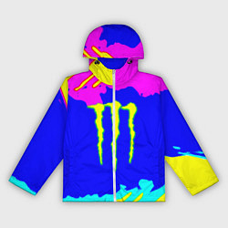 Ветровка с капюшоном женская Monster energy краски цветные, цвет: 3D-белый