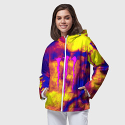 Ветровка с капюшоном женская Monster energy storm grunge, цвет: 3D-белый — фото 2