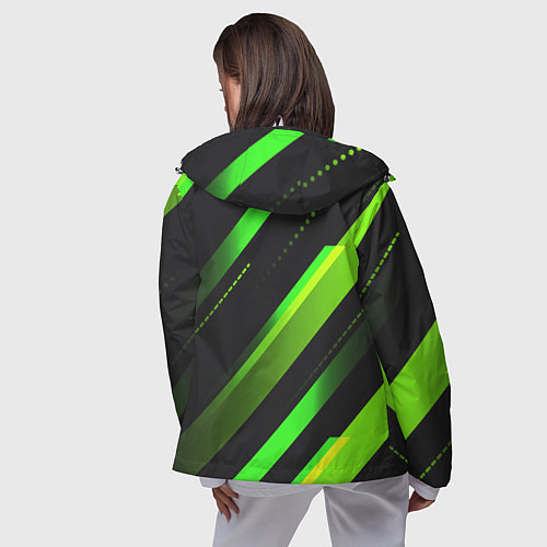 Женская ветровка Color black green / 3D-Белый – фото 4