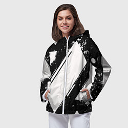 Ветровка с капюшоном женская Color black white, цвет: 3D-белый — фото 2
