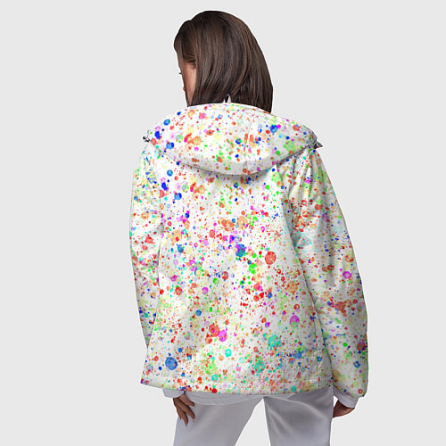 Женская ветровка Белый с разноцветными брызгами / 3D-Белый – фото 4