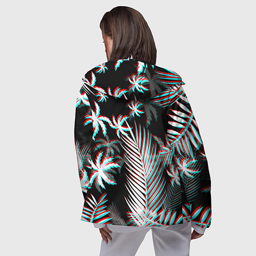 Женская ветровка Pubg тропики глитч / 3D-Белый – фото 4