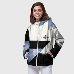 Ветровка с капюшоном женская CS GO контрудар, цвет: 3D-белый — фото 2
