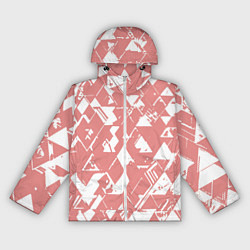 Женская ветровка Розовый с белыми вставками абстрактный