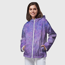 Ветровка с капюшоном женская Фиолетовый свет фонаря, цвет: 3D-белый — фото 2