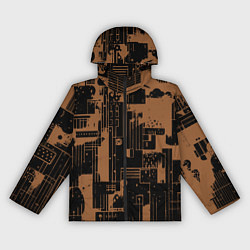 Женская ветровка Чёрно-коричневый абстракция геометричный