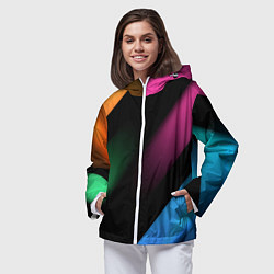 Ветровка с капюшоном женская Multicoloured, цвет: 3D-белый — фото 2