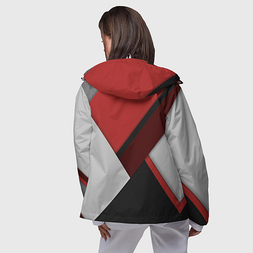 Женская ветровка Color black red grey / 3D-Белый – фото 4