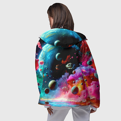 Женская ветровка Том и Джерри летят в ракете - нейроарт / 3D-Белый – фото 4